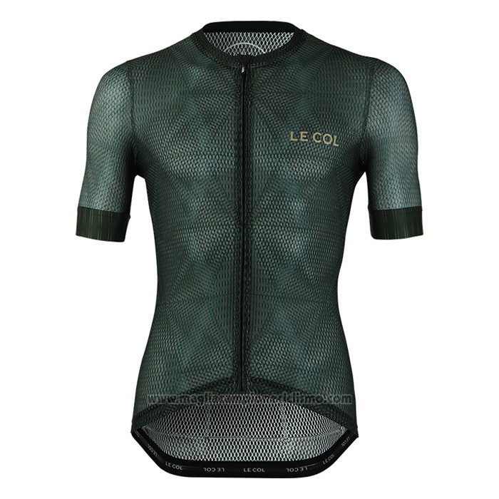 2020 Abbigliamento Ciclismo Le Col Scuro Verde Manica Corta e Salopette